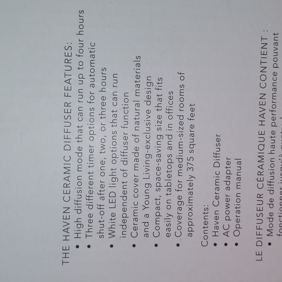 Young Living Haven Ceramic Essential Oil Diffuser NEW IN BOX!  NIB! - Picture 5 of 6